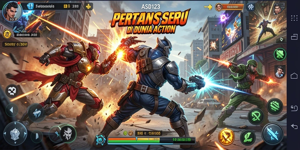 Screenshot gameplay menampilkan aksi seru dalam ASD123.
