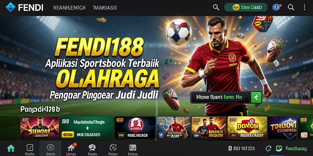 Tampilan utama FENDI188 menunjukkan pilihan taruhan olahraga yang komprehensif.