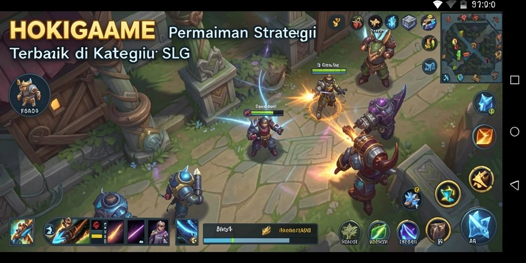 Tangkapan layar gameplay HOKIGAME dengan aksi strategi mendalam.