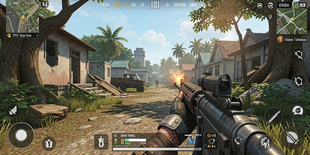 Tangkapan layar gameplay seru dari IDX66 menunjukkan aksi tembak-menembak yang mendebarkan.