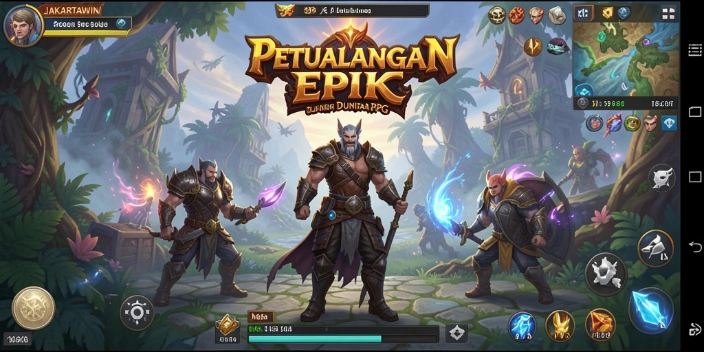 Screenshot utama JAKARTAWIN menampilkan aksi seru di dunia RPG.