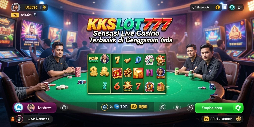 Screenshot gameplay KKSLOT777 menunjukkan suasana Live Casino yang mendebarkan.