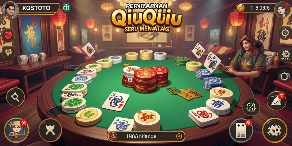 Screenshot gameplay KOSTOTO menunjukkan pengalaman bermain QiuQiu yang seru.