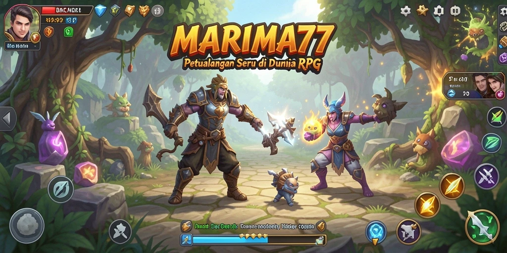 Tampilan gameplay seru dan mendebarkan dalam MARIMA77.