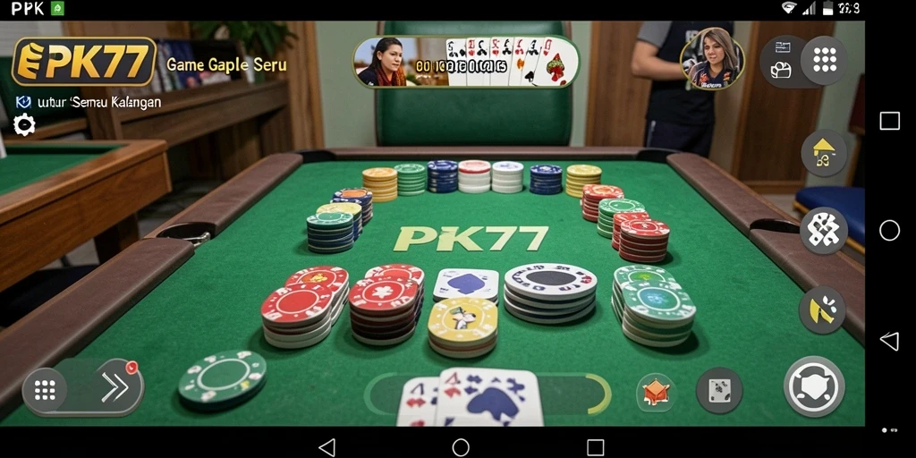 Tampilan gameplay Gaple yang menarik di PK77.