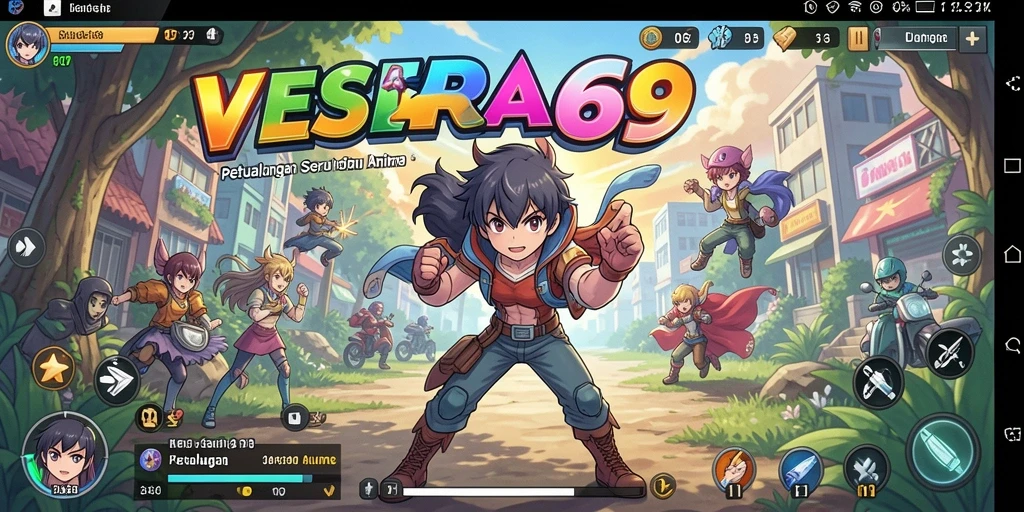 Gameplay VESPA69 menampilkan pertarungan karakter anime yang epik.